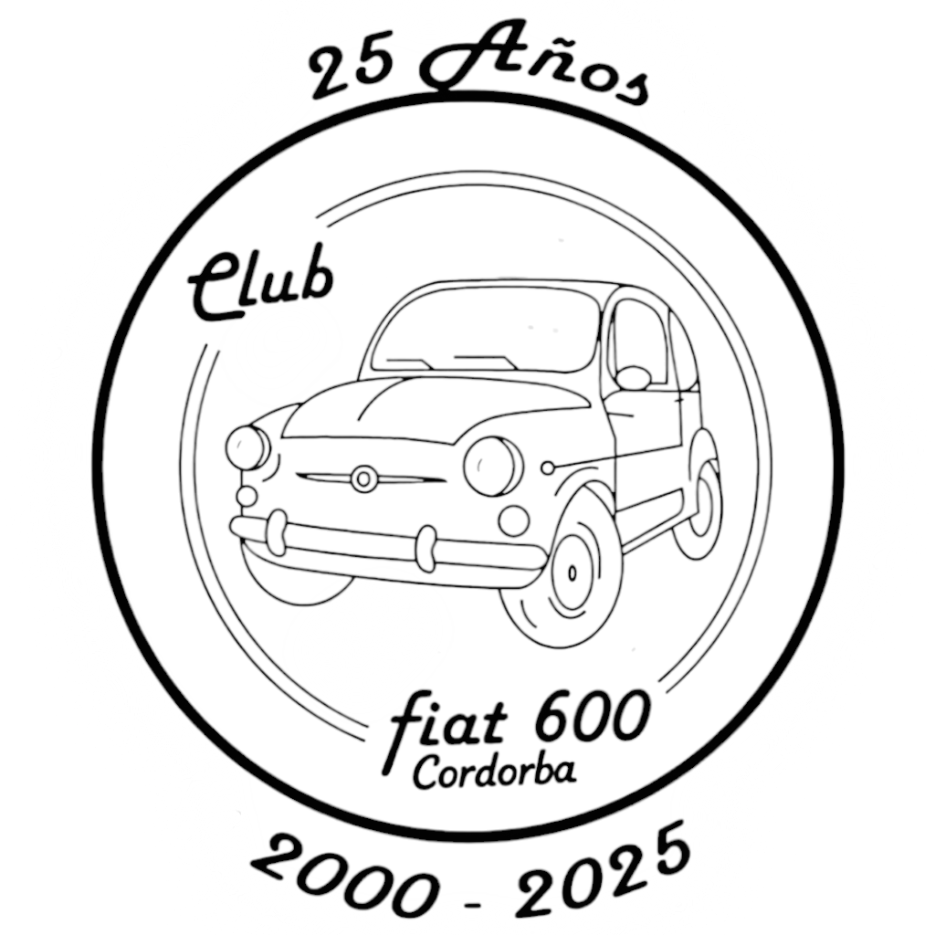 Emblema alternativo en blanco del Club Fiat 600 Córdoba